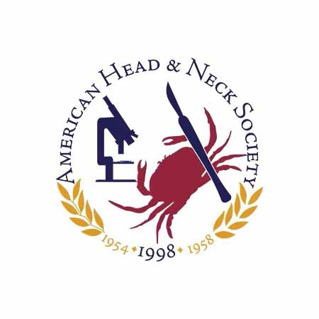 American Head & Neck Society logo with a microscope, knife, and crab