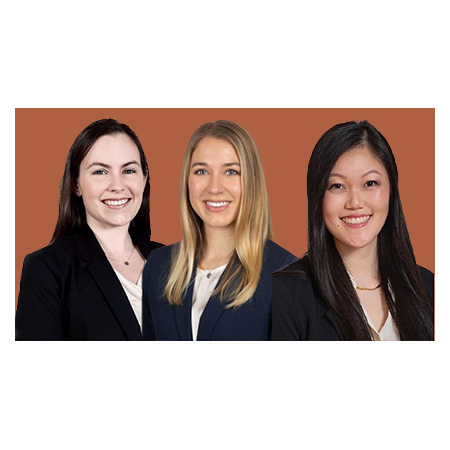 New residents Hannah DellaCroce, MD, Abigail Watson, MD, and Andrea Zhang, MD