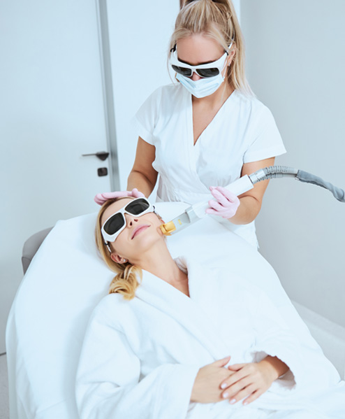 Patient receiving laser skin resurfacing treatment in Houston – Texas Center for Facial Plastic Surgery