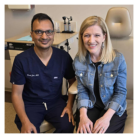 Dr. Jain with Meredith Young in clinic