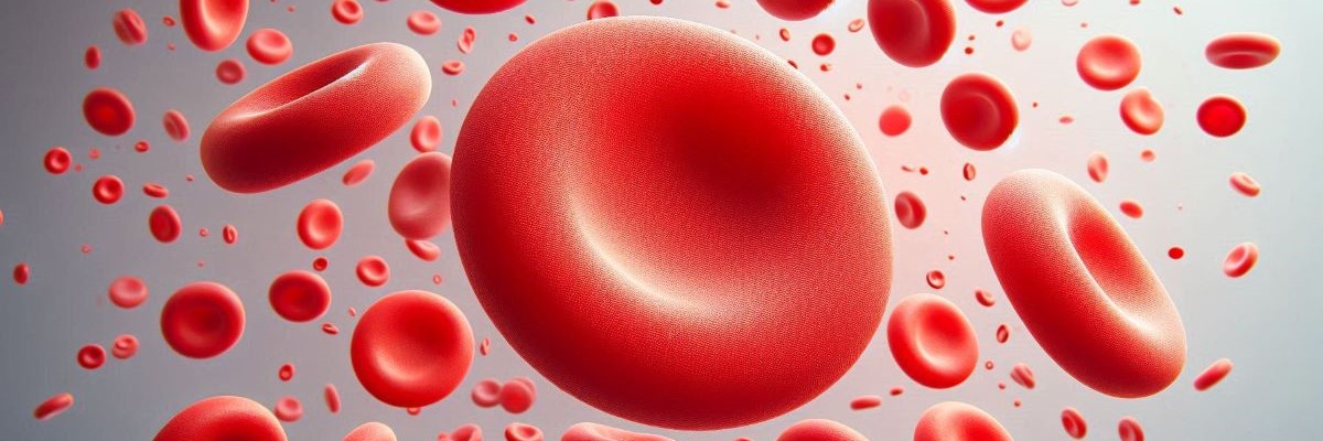 red blood cells on light grey background