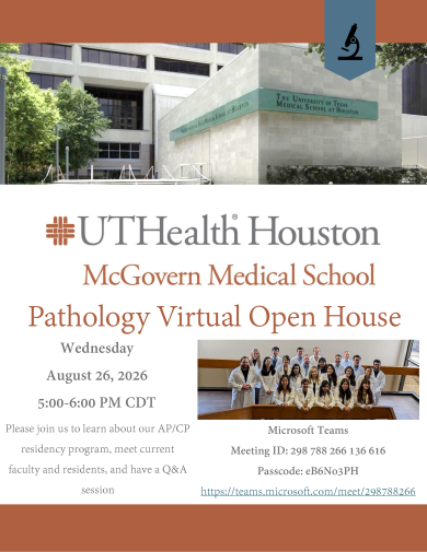 Flier for UTHouston Virtual open house