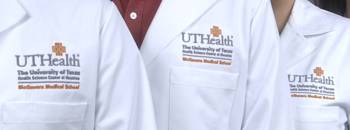 UTHealth at Houston faculty wearing white coats