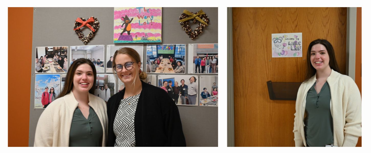 Grad student researchers Shannon and Julianna at the Wang Lab