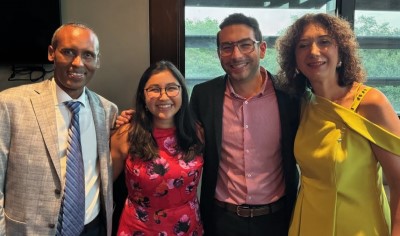 Cardiology fellows and faculty at graduation dinner