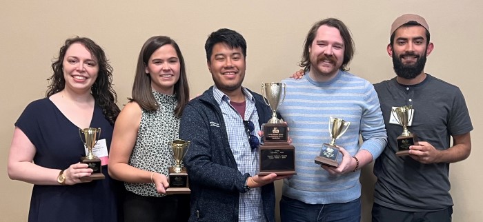 Residents each hold their Jacobi Jug awards