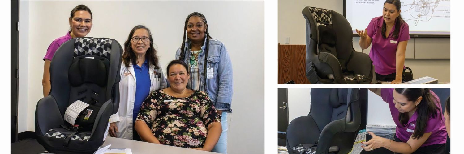 Collage of car seat safety class 