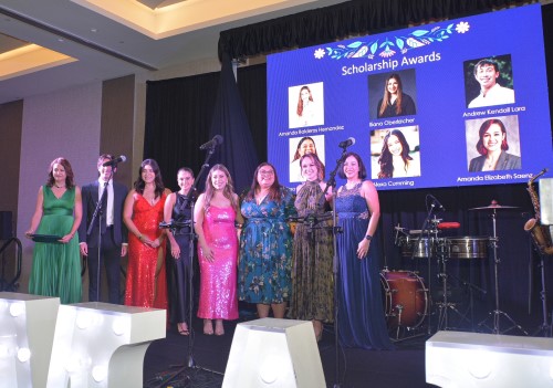 Group stands on stage at LMSA gala