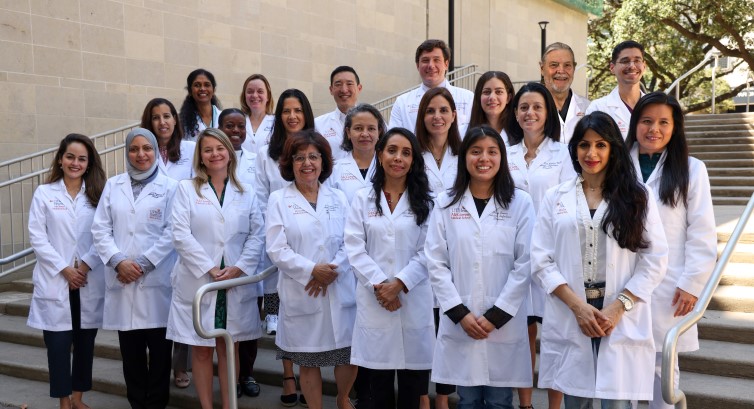 Pediatric Infectious Disease Division faculty and staff on McGovern Medical School front steps