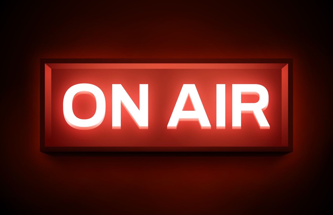 neon sign that reads "on air"