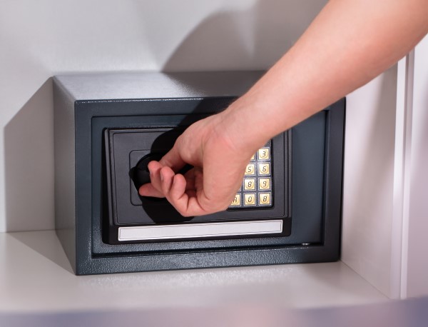 Person opening a safe