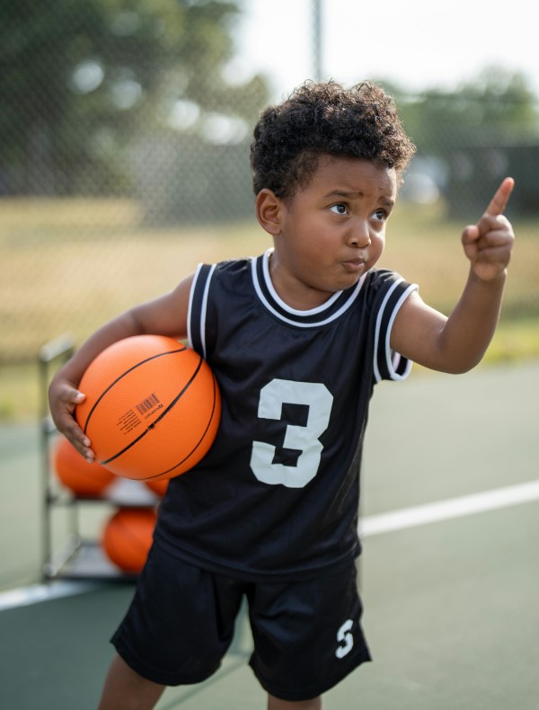 Little boy with basketball