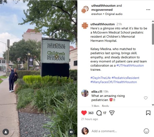 Screenshot of Instagram post