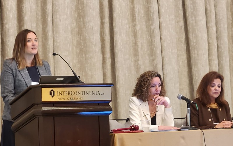 Doctor presenting at podium