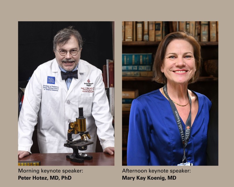 Headshot of Dr. Peter Hotez and Dr. Mary Kay Koenig