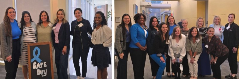 Collage of social workers standing around CAPE Day sign