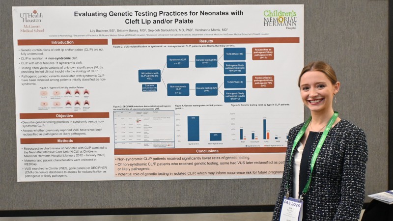 Lily Buckner stands in front of research poster