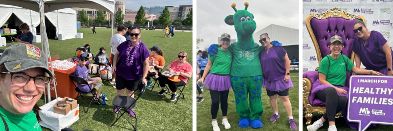 Collage of people at fun walk event