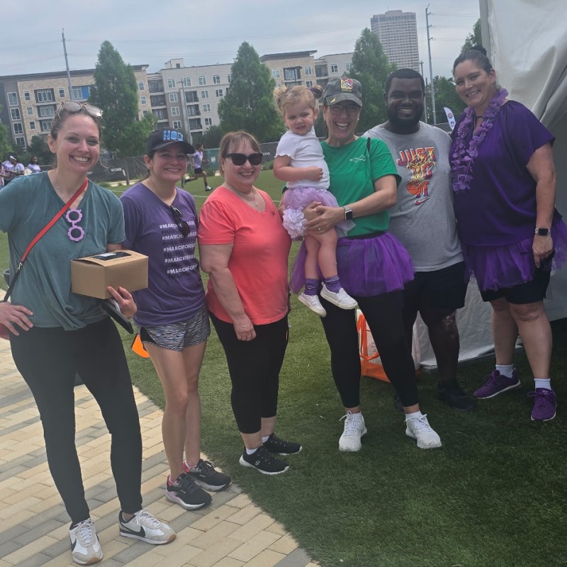 Group of people at fun walk event
