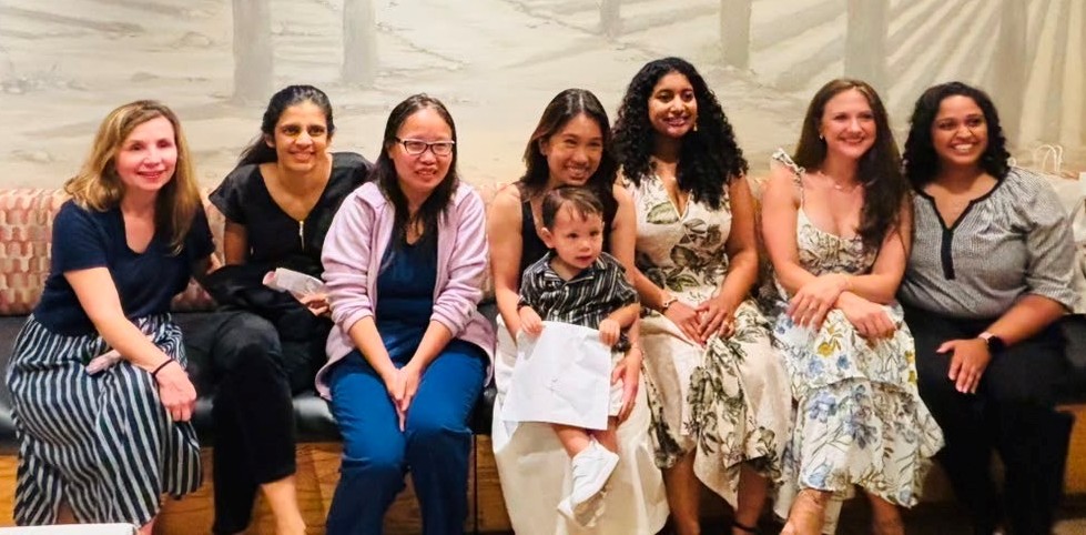 GI faculty and fellows pose at dinner