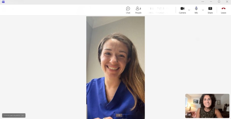 Two people on a virtual meeting