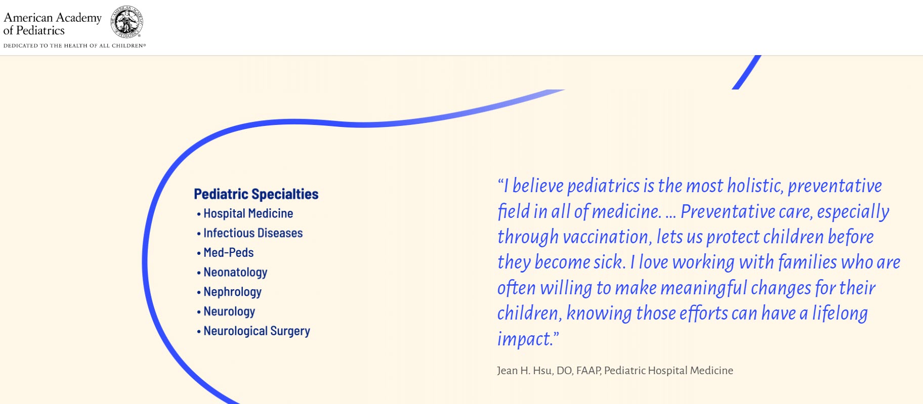 Screenshot of webpage with Dr. Hsu's quote