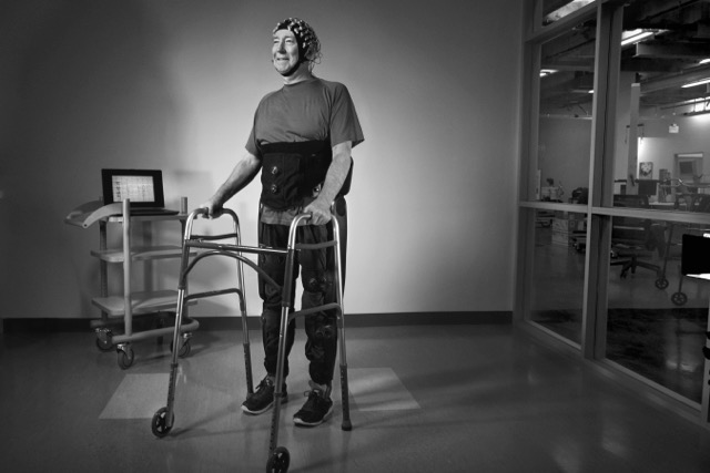 Picture of a man using a walker