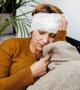 Woman recovering from a brain injury