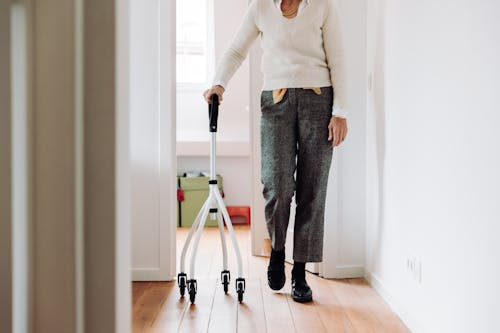 Person using an assisted walker