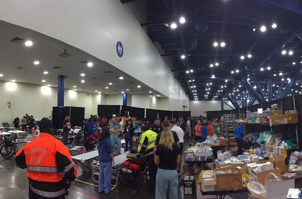 Hurricane Harvey relief shelter at GRB