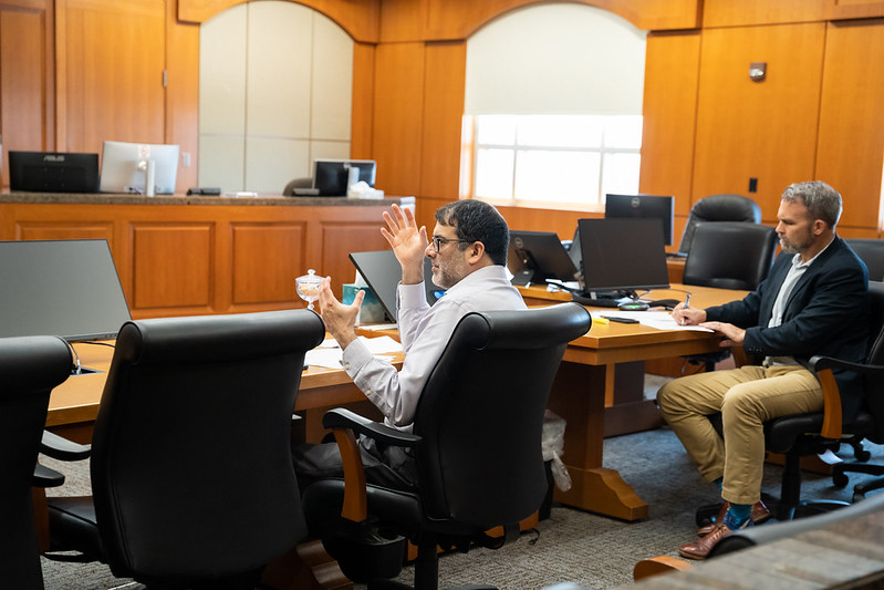 Dr. Adhia participating in the mock trial.