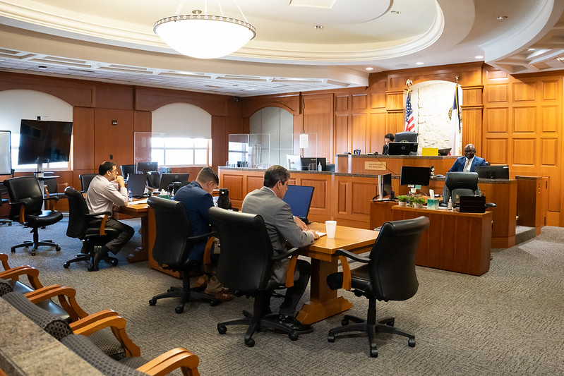 A view of the mock trial with Dr. Adhia.