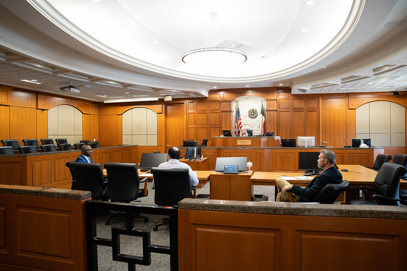 View of the court room.