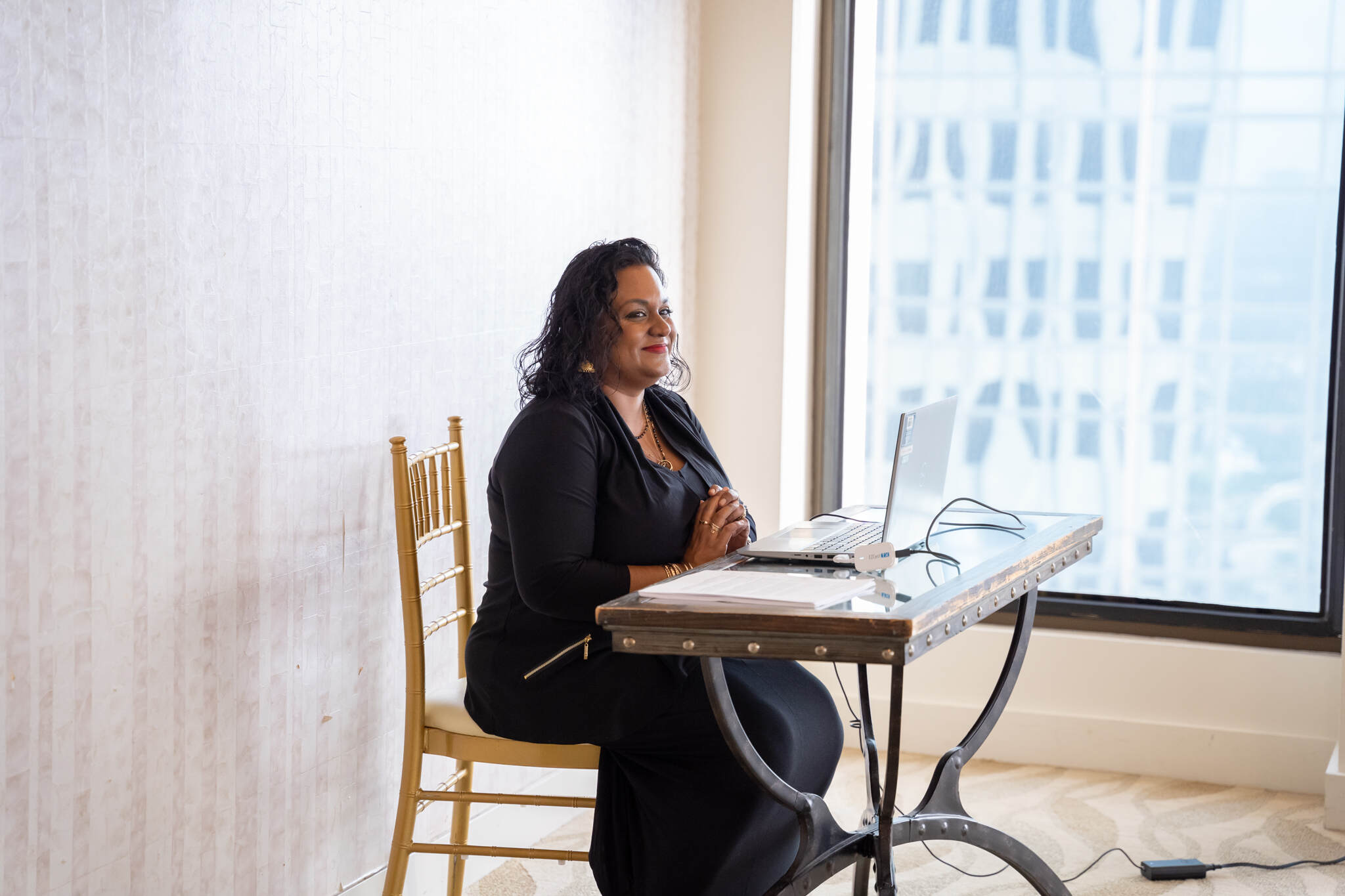 Jennifer Nandlal at computer