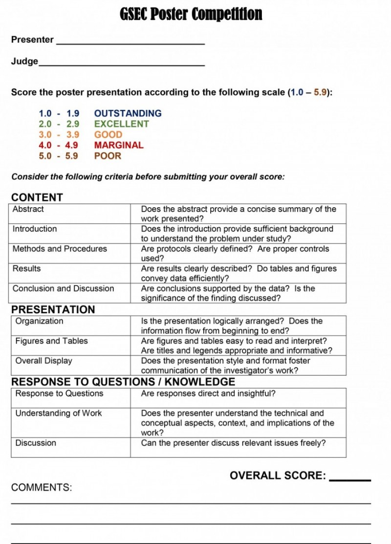 Scoring Sheet And Evaluation Criteria At Mcgovern Medical School