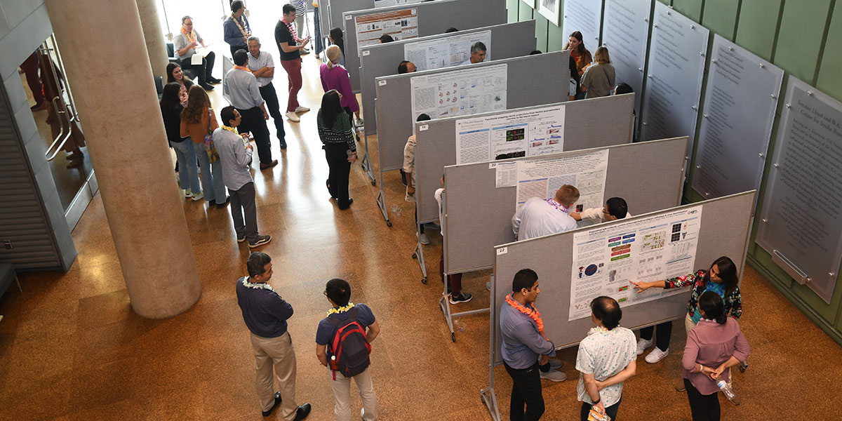 Visitors attending event showcasing research