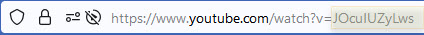 screenshot of a YouTube URL