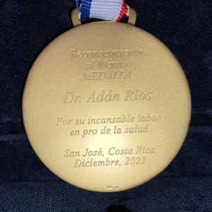 Adan Rios Abrego Merit Medal Award Back