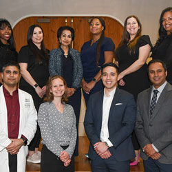 Members of the inaugural class of the Master of Science in Anesthesia Program pose for a team photo