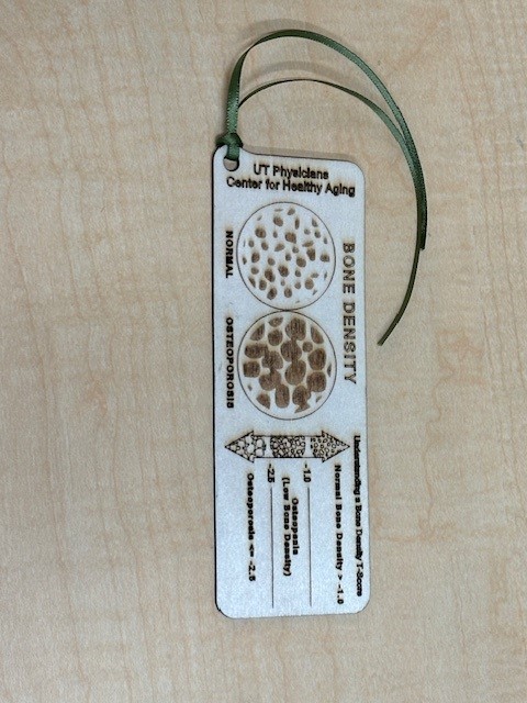 An osteoporosis-themed bookmark