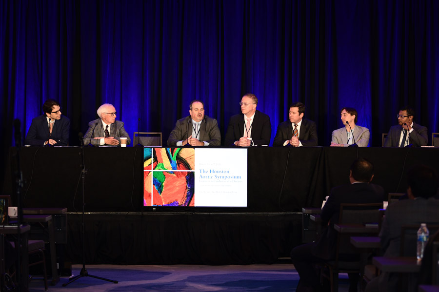 Physicians hold a panel at the 2026 Aortic Symposium.