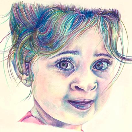 A portrait of a child with a cleft difference