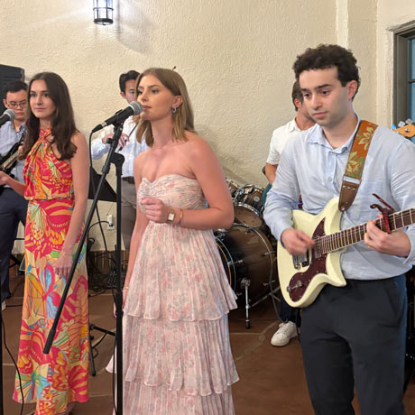 McGovern Medical School students play instruments in the MUSIC Club