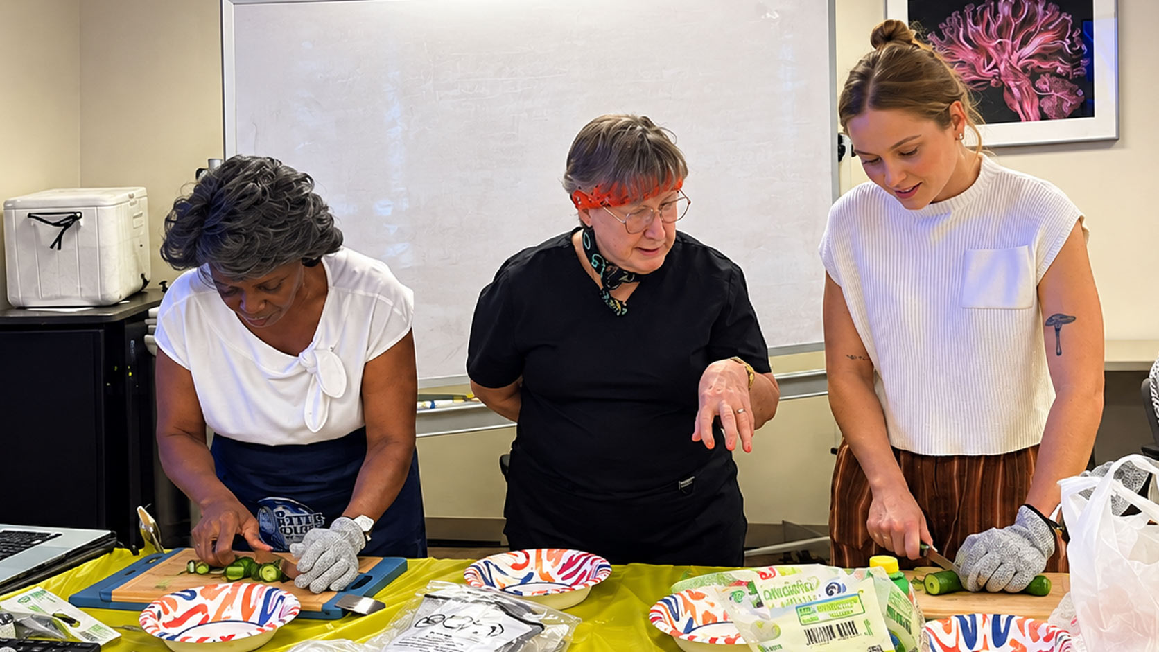 Students teach cooking skills to patients with low vision