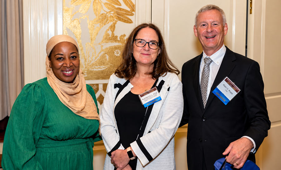 Three speakers participate in a panel discussion during the fifth annual Aging to Perfection Endowed Lecture Series, highlighting advances in dementia care and brain health.